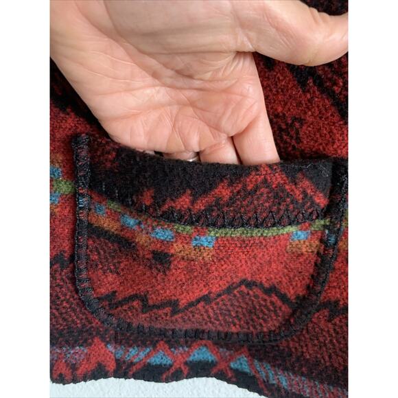 Rhonda Stark Southwest Geometric Pattern Blazer Jacket Women's Medium Wool Blend - Picture 5 of 8